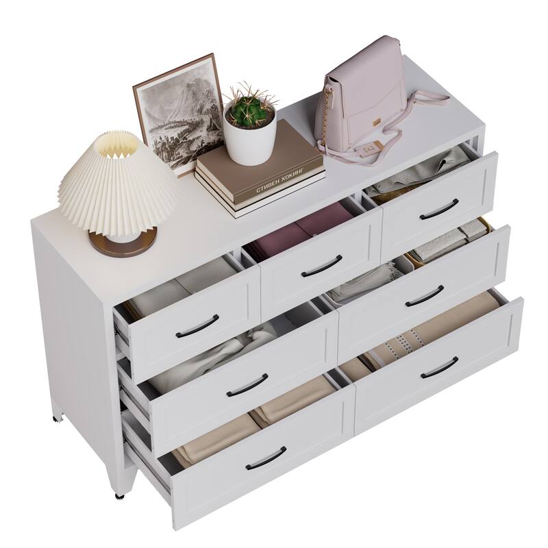 Bedroom Dresser Metal Storage Cabinet with Drawers, Space-Saving Chest of Drawers for Bedroom Living Room Entryway
