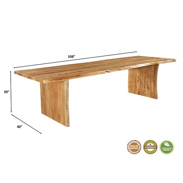 dimension image slide 3 of 8, Cedar Live Edge Solid Wood Dining Table