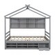 preview thumbnail 26 of 28, Full House Bed with Roof Frame, Bedside-shelves, Under Bed Storage Unit