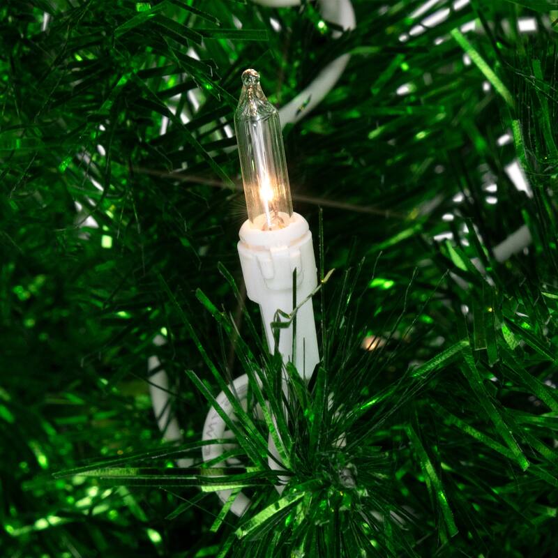 2' Pre-Lit Paradise Lime Green Tinsel Pine Artificial Christmas Tree - Clear Lights