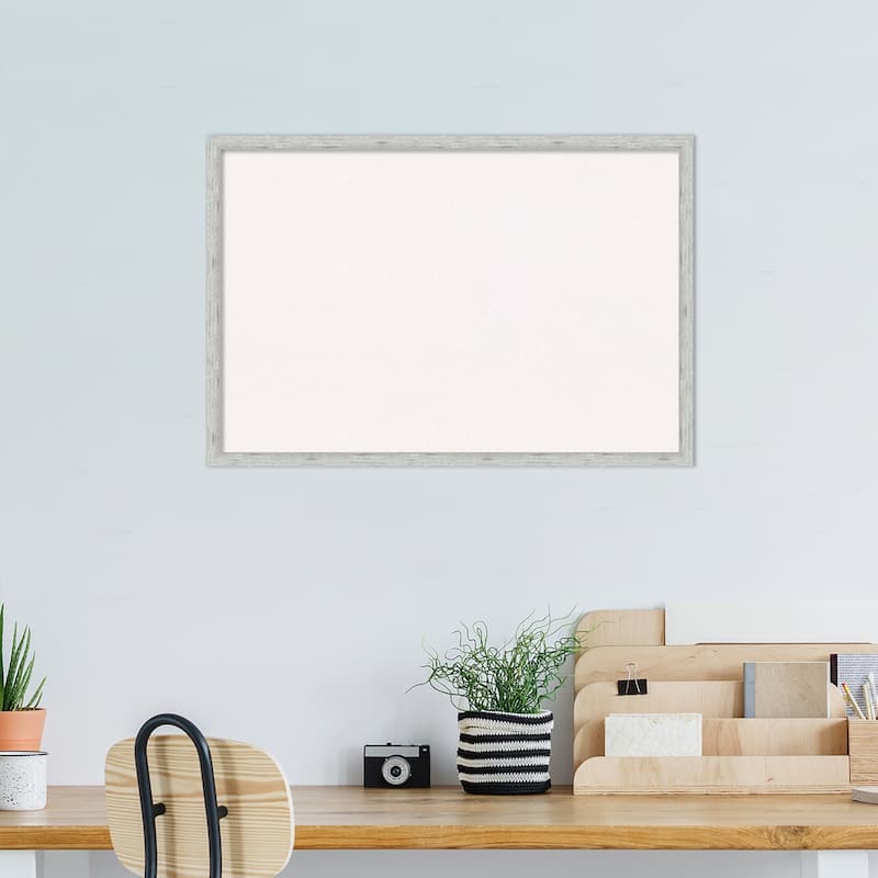 Imprint Wood Framed White Corkboard Bulletin Board