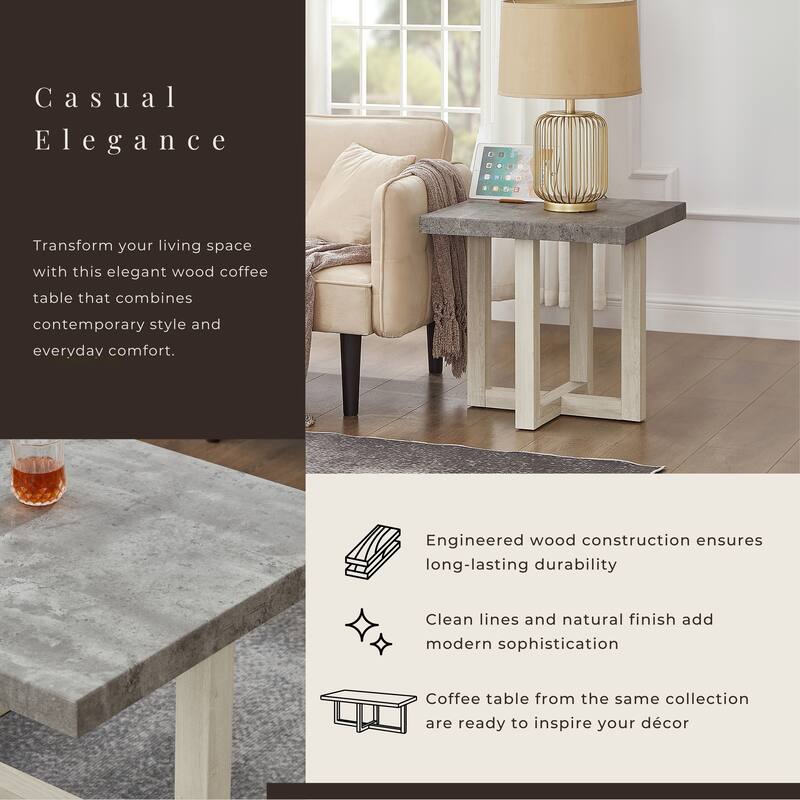 Roundhill Furniture Luno Contemporary End Table