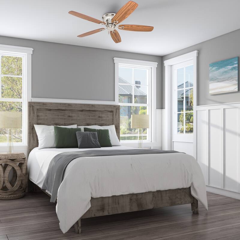 52" Honeywell Glen Alden Brushed Nickel Indoor Ceiling Fan, No Light, Pull Chain