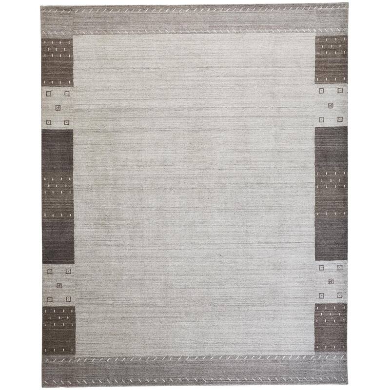 Yurie Contemporary Gebbah Rug, Light Gray/Denim Blue, Area Rug - 5'-6" x 8'-6" - Light Gray/Warm Dark Gray/Gray