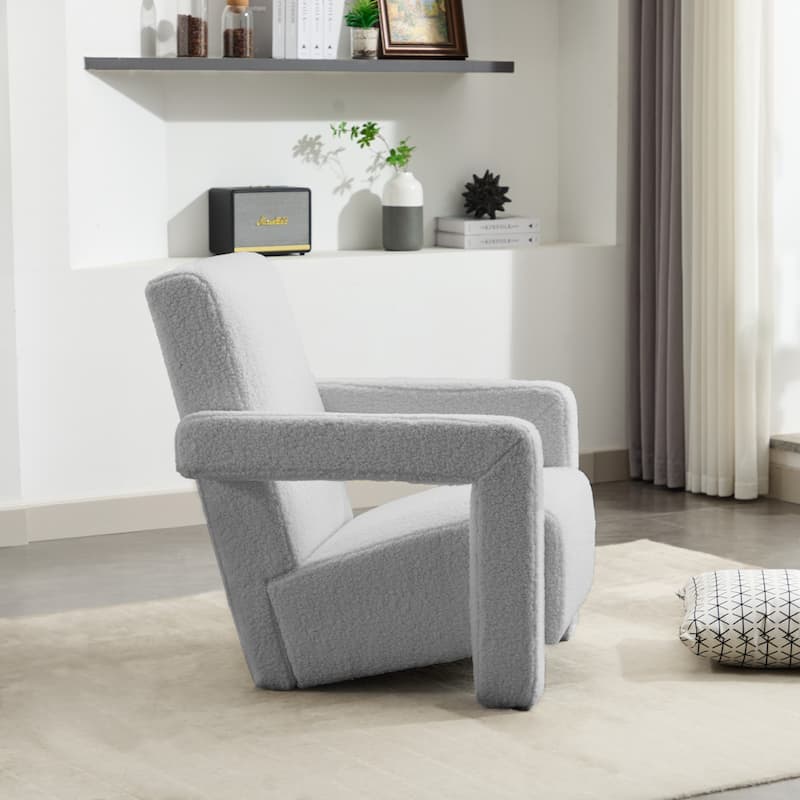 Sherpa Adirondack Chair for Living Room, Upholstered Accent Chair