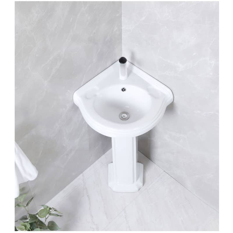 Kingston Brass VPB2210-P-SET Pilaster 21-5/8" Corner Ceramic Pedestal