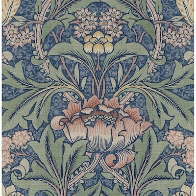 NextWall Acanthus Floral Peel and Stick Wallpaper