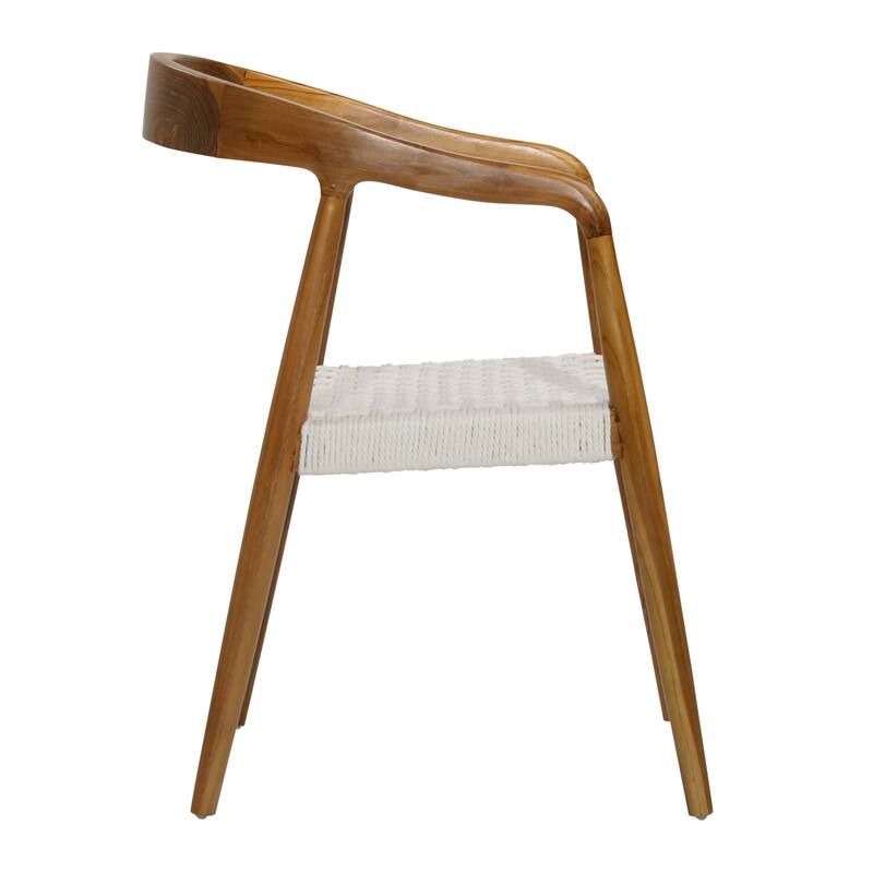 Elkhorn Teak Dining Chair, Natural Cream