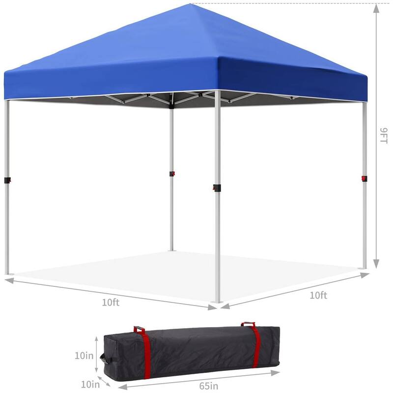 10'X10' Outdoor Folding Portable Patio Shade, Pop Up Canopy Tent with 3 Adjustable Heights