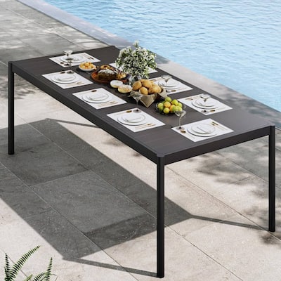 Outdoor Patio Dining Table for Backyards, Porches, Gardens or Poolside, 6-8 Person Use - N/A