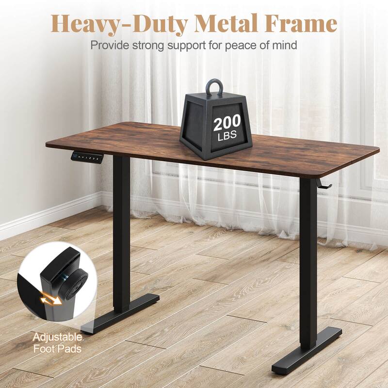Costway 48" x 24" Sit to Stand Desk with 3 Memory Settings & - See Details