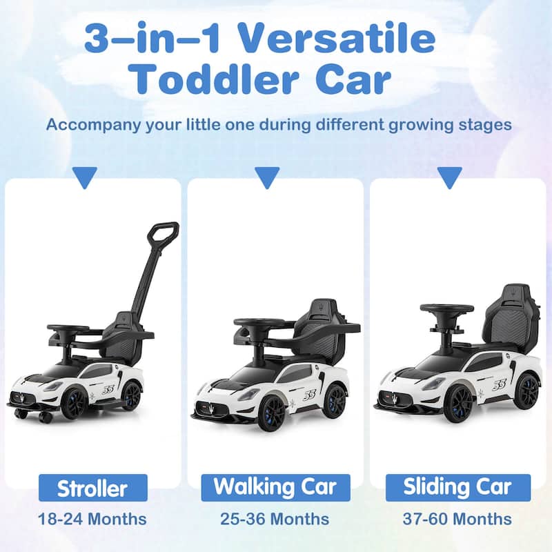 Costway 3-in-1 Ride on Push Car Maserati Licensed Foot to Floor Kids - See Details