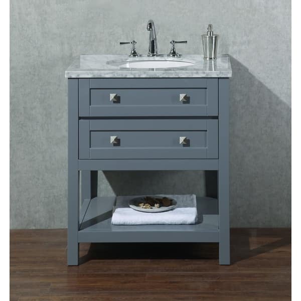 Shop Stufurhome Marla 30 Inch Grey Single Sink Bathroom Vanity No Mirror Overstock 31960198