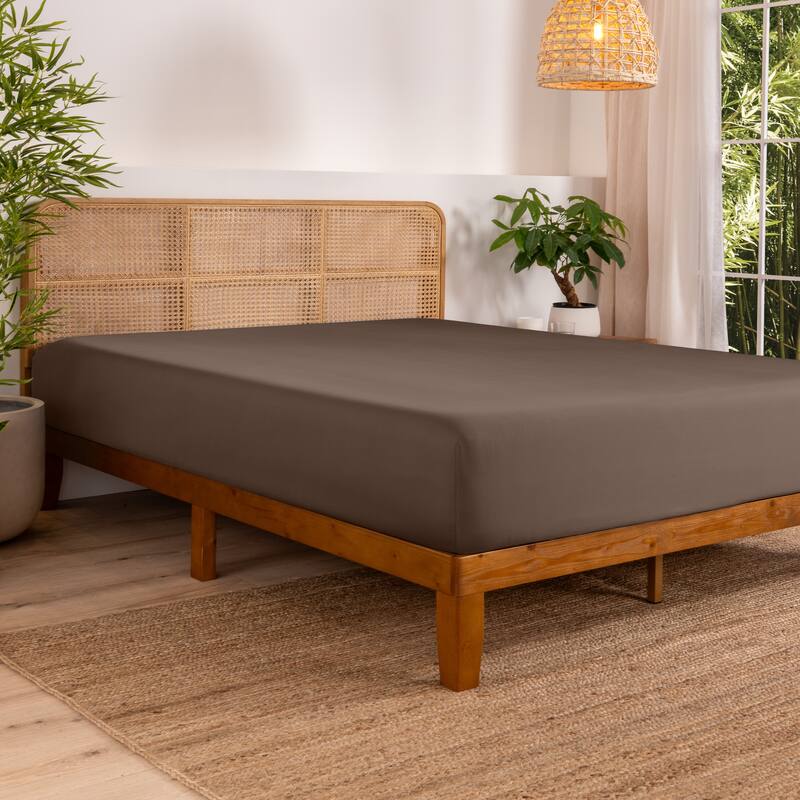 Bare Home Rayon from Bamboo Fitted Sheet - Queen - Taupe