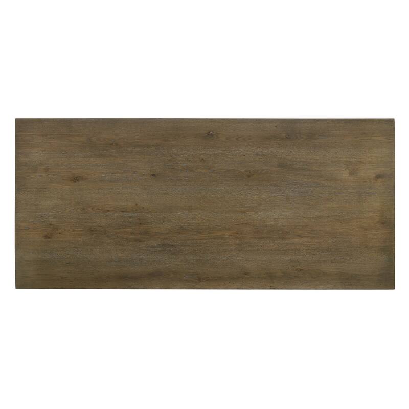 Filoli Weathered Oak Dining Table with Trestle Base