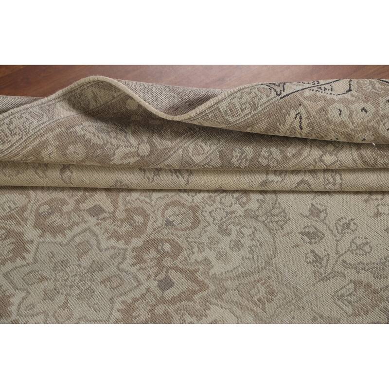 Distressed Tabriz Persian Vintage Area Rug Handmade Wool Carpet - 6'6" x 9'9"