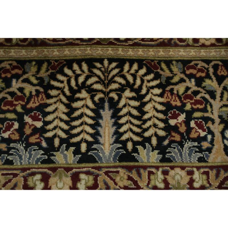 Hand Knotted Oriental 100% Wool Carpet Traditional Floral Yellow & Gold Aubusson Area Rug - 6' 9'' X 6' 2''