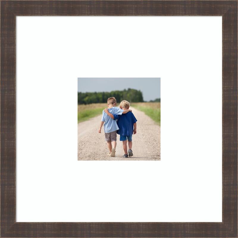 Whiskey Brown Rustic Framed Picture Frame, Photo Frame - 20x20 Matted to 8x8