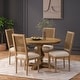 preview thumbnail 3 of 62, Remuda Wood and Cane Upholstered 5 Piece Circular Dining Set by Christopher Knight Home Natural/Beige