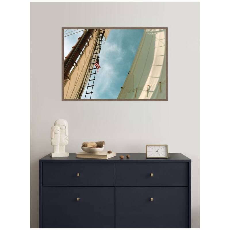 Kate and Laurel Sail Away by Alicia Bock Framed Canvas Wall Art Print