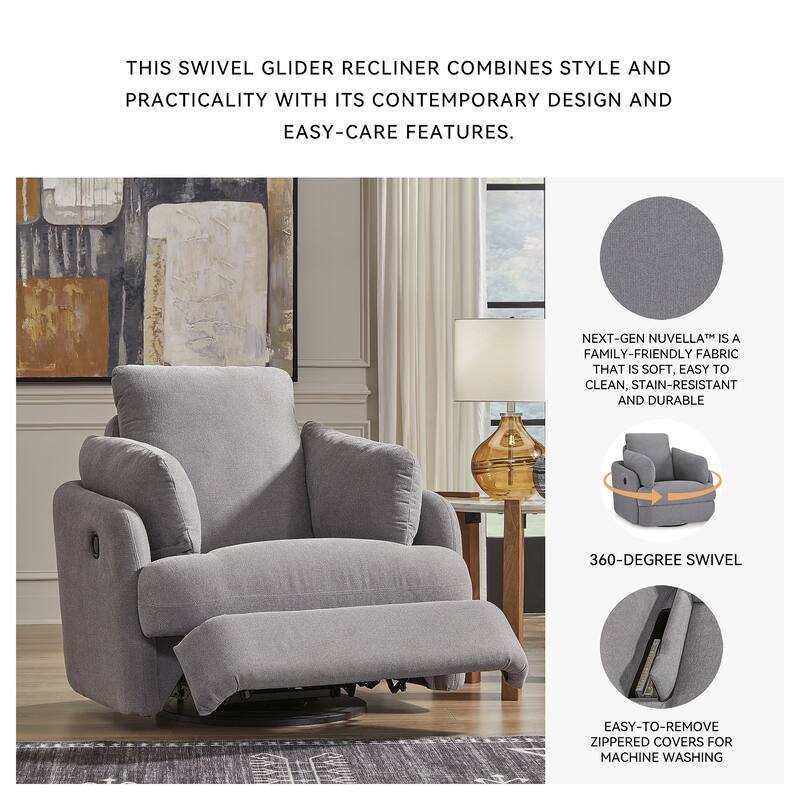 Signature Design by Ashley Modmax Dark Gray Swivel Glider Recliner