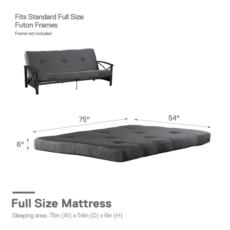 Avenue Greene Carlisle 6 Inch Full Size Poly Filled Futon Mattress