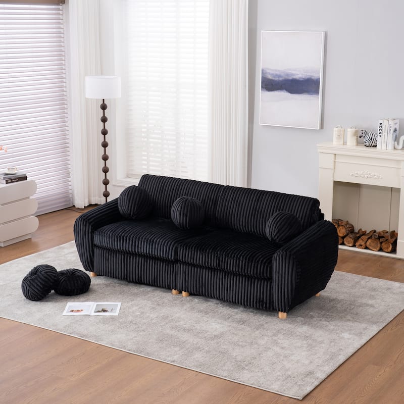 Upholstered Loveseat Sofa Chair with Golden Metal Legs