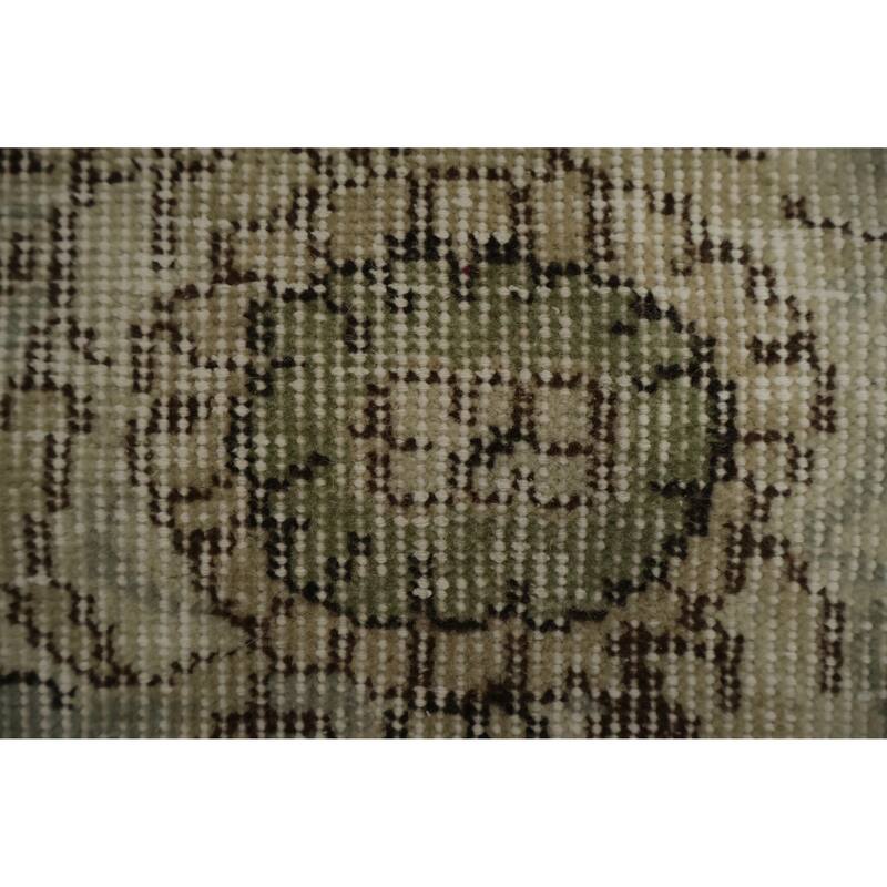 Hand Knotted Oriental 100% Wool Carpet Transitional Floral Green Anatolian Area Rug - 9' 1'' X 5' 8''
