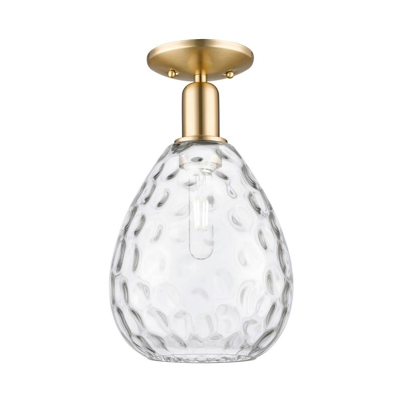 Innovations Lighting 716-1C-14-8 Waverly Semi-Flush Waverly 8" Wide - Champagne Bronze / Clear