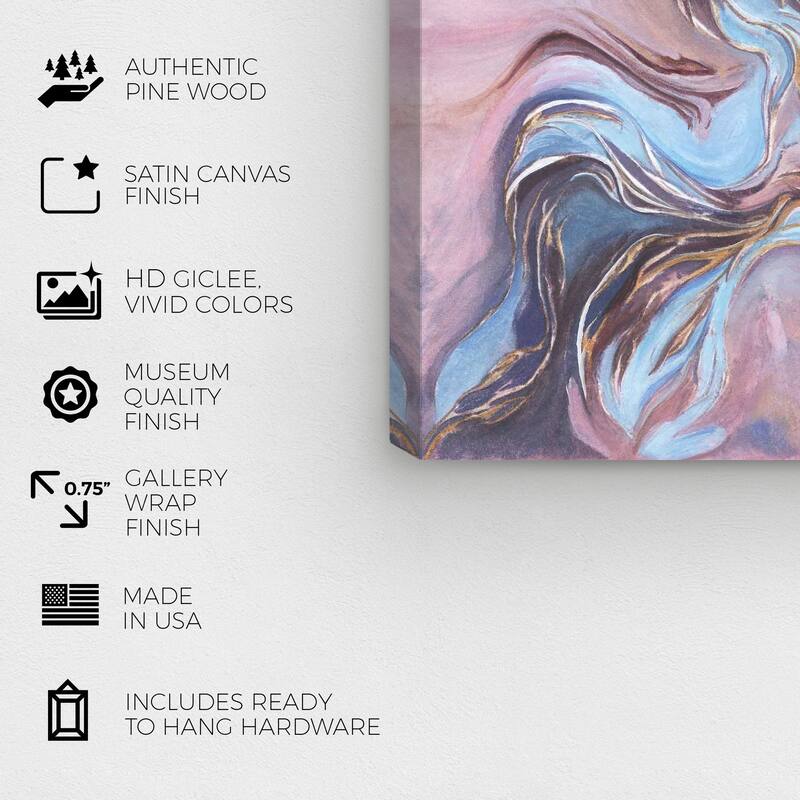Wynwood Studio Abstract Royal Crystal I Pink and Rose Pink Glam Wall Art Canvas Print