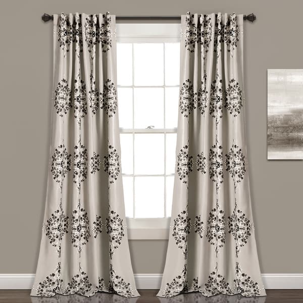 slide 2 of 9, Lush Decor Keya Medallion Room Darkening Window Curtain Panel Set