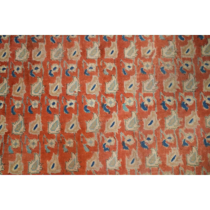 Hand Knotted Oriental 100% Wool Carpet Traditional All-Over Oranges & Rust Tabriz Area Rug - 4' 7'' X 3' 0''