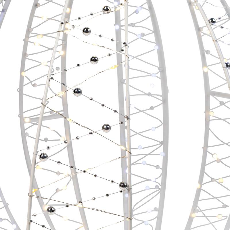 LED Lighted 3-D Ball Ornament Outdoor Christmas Decoration - 24" - Cool and Warm White