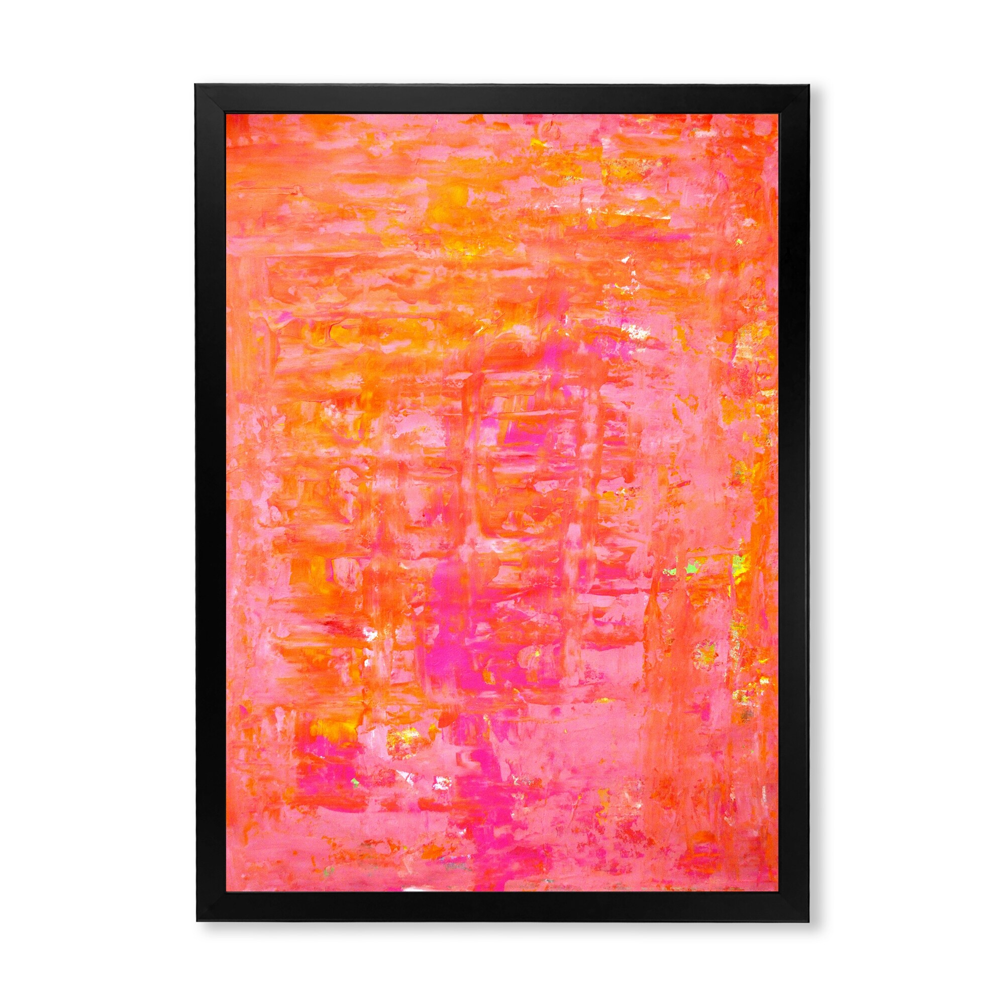 Designart Orange Meets Pink Modern Art Framed Wall Decor for Contemporary Spaces-image