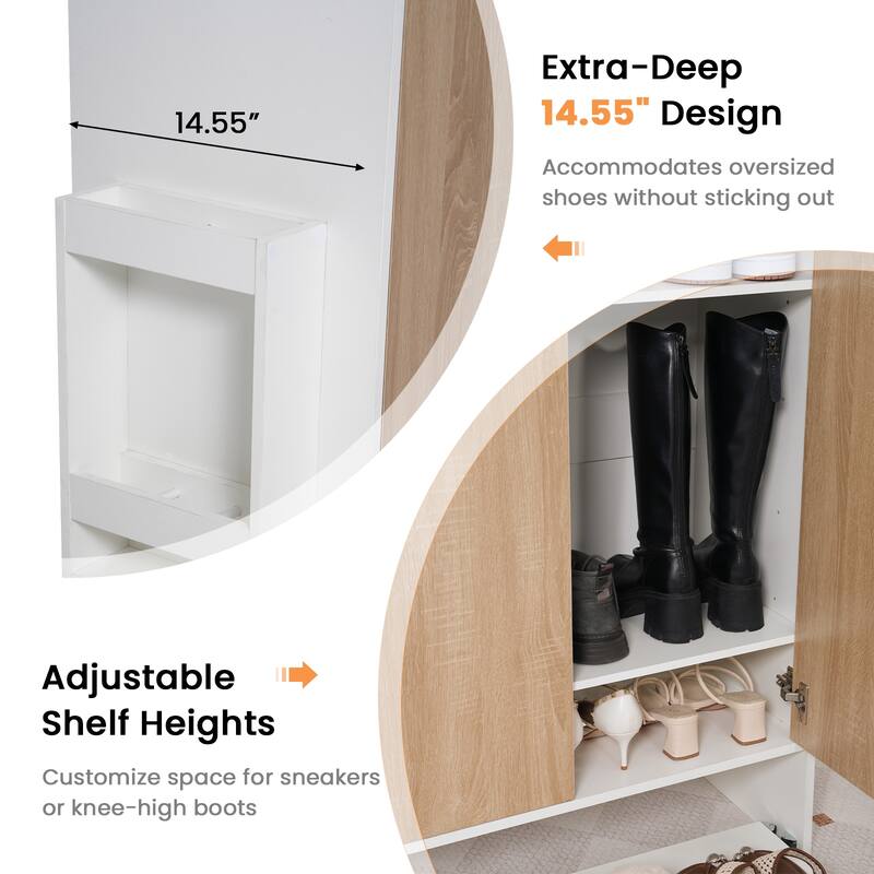6-Tier Shoe Storage Cabinet with Slide Out Shelf and Umbrella Stand