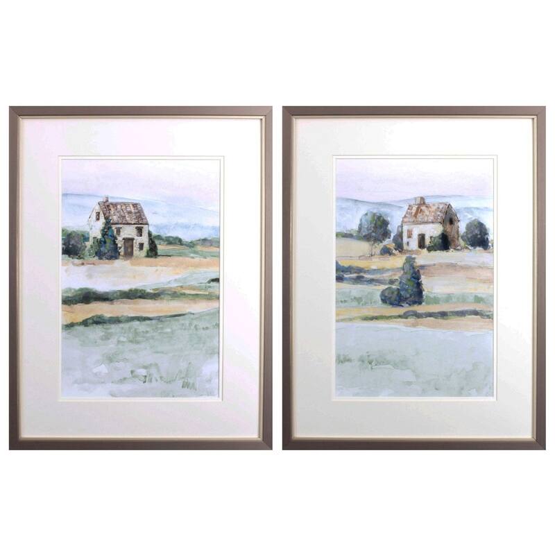 On the Countryside S/2 Framed Art Under glass - 25 X 19 X 1
