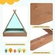 preview thumbnail 8 of 9, Costway Wooden Sandbox with Canopy Tent Design Fir Wood Frame 2 Bench - See Details
