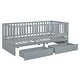 preview thumbnail 9 of 18, Wood Toddler Bed with 2 Drawers, Pine Twin Bed Frame Grey