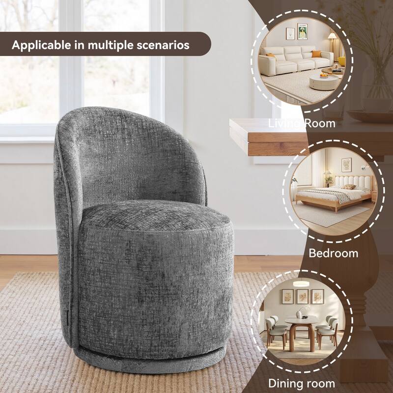 23" W Upholstered Swivel Side Chair for Dining Room, Balcony, Parlour