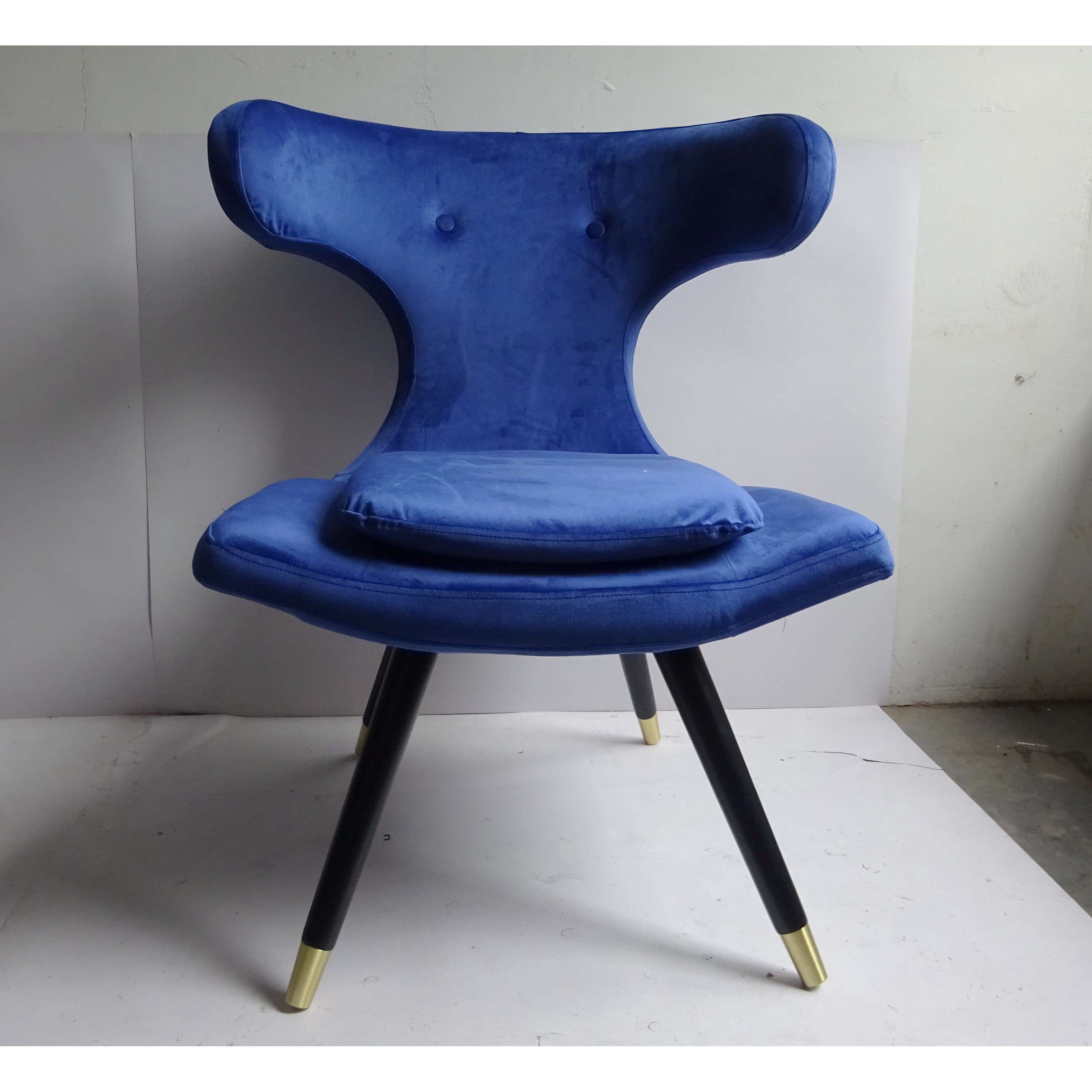 Design Guild Navy Velvet Chair With Gold Capped Legs For Living Dining Room Office And Den On Sale Overstock 32662947
