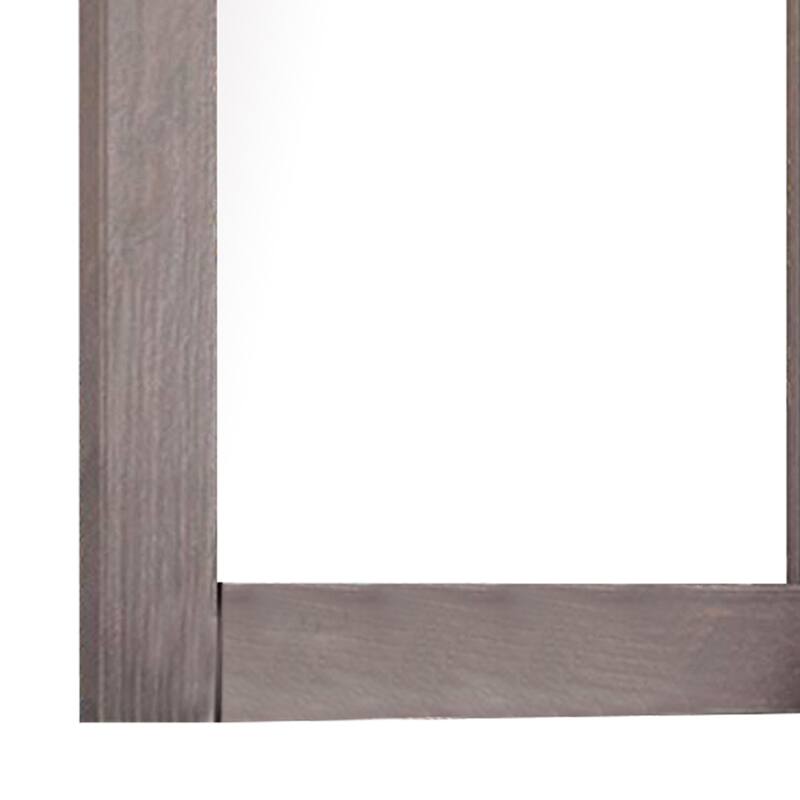 Stav Dresser Mirror with Rectangular Frame, Gray Brazilian Pine Wood