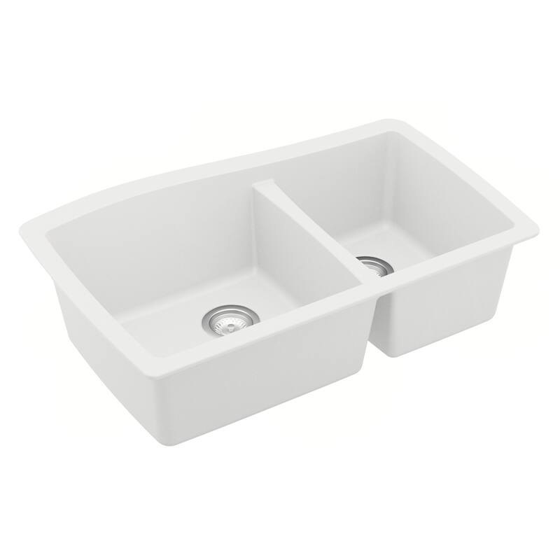 Karran Undermount Quartz 60/40 Double Bowl Kitchen Sink
