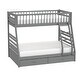 preview thumbnail 7 of 6, Transitional Pine Wood Twin Over Full Bunk Bed with 2 Drawers & Safety Guardrails, Strong Bunk Bed Frame Wooden Slat Support
