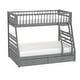 preview thumbnail 9 of 8, Twin over Full Solid Wood Bunk Bed with Ladder and Fence