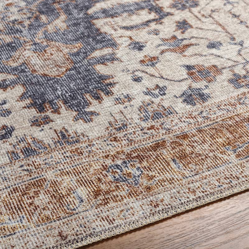 Livabliss Demaret Faded Classic Printed Washable Area Rug