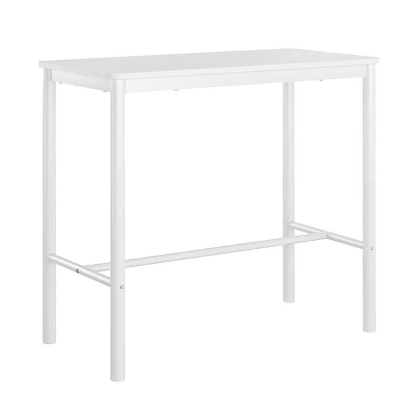 47 inch Counter Height Bar Table, Rectangular Dining Counter Tables with Metal Legs