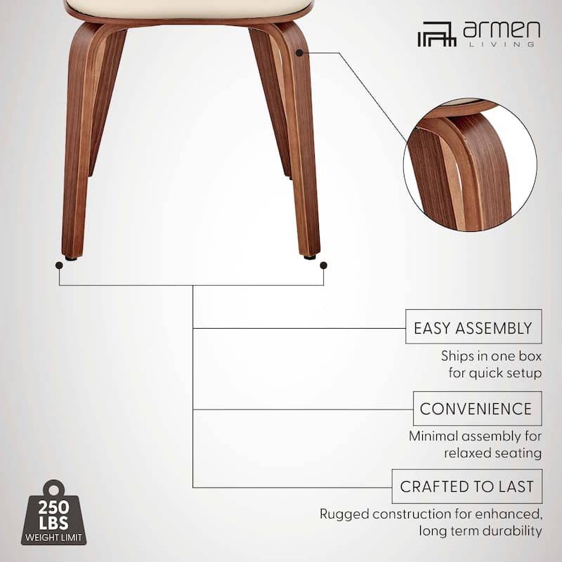 Brinley Walnut or Black Wood Upholstered Dining Chair