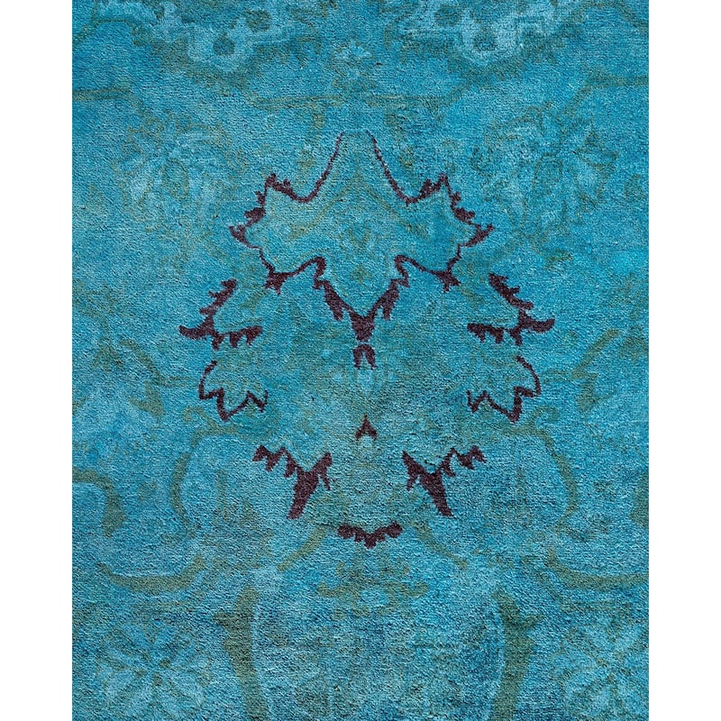 Fine Vibrance, One-of-a-Kind Hand-Knotted Area Rug - Blue, 8' 3" x 10' 4" - 8' 3" x 10' 4"