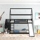 preview thumbnail 2 of 7, Designed with Safety Twin Over Twin Bunk Bed with 2-Drawers and Slide, House Bed with Slide