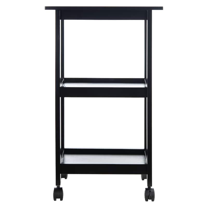 SAFAVIEH Bevin 2-Shelf Kitchen Bar Cart with Wheels - 20" W x 12" L x 33" H